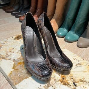 Tory Burch snake skin heels